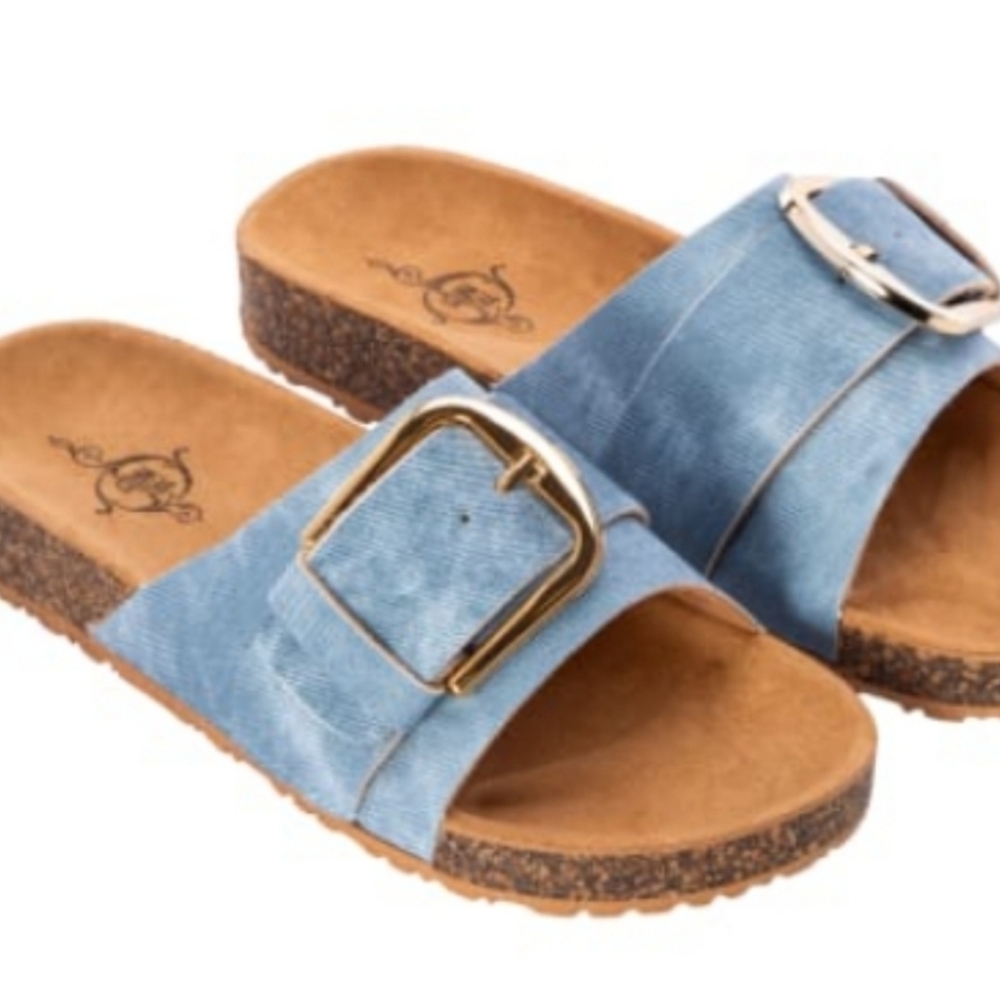 Blue Slide Sandals with Buckle - USED